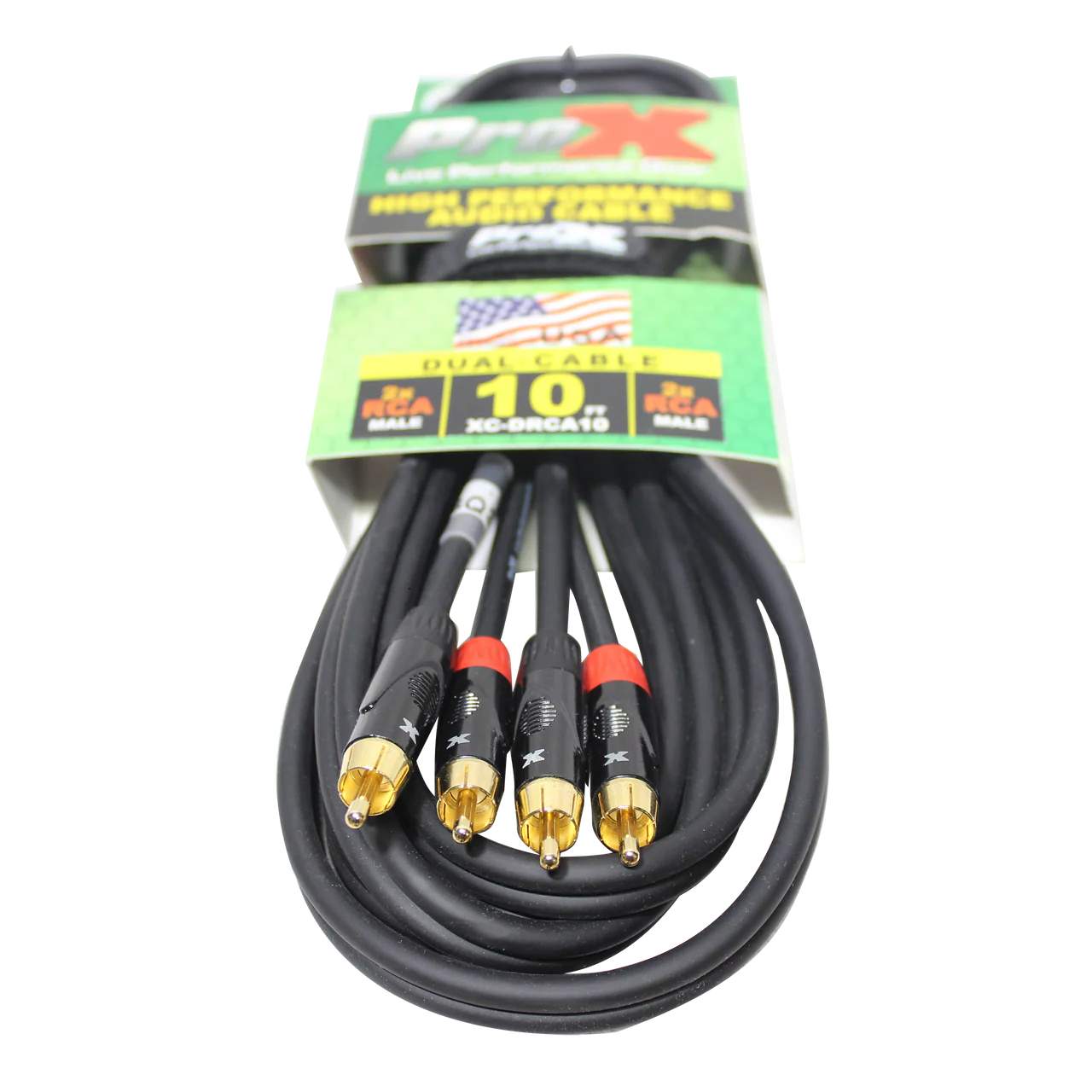 PROX (XC-DRCA10) 10 FT. UNBALANCED DUAL RCA-M TO DUAL RCA-M HIGH PERFORMANCE AUDIO CABLE (Open Box)