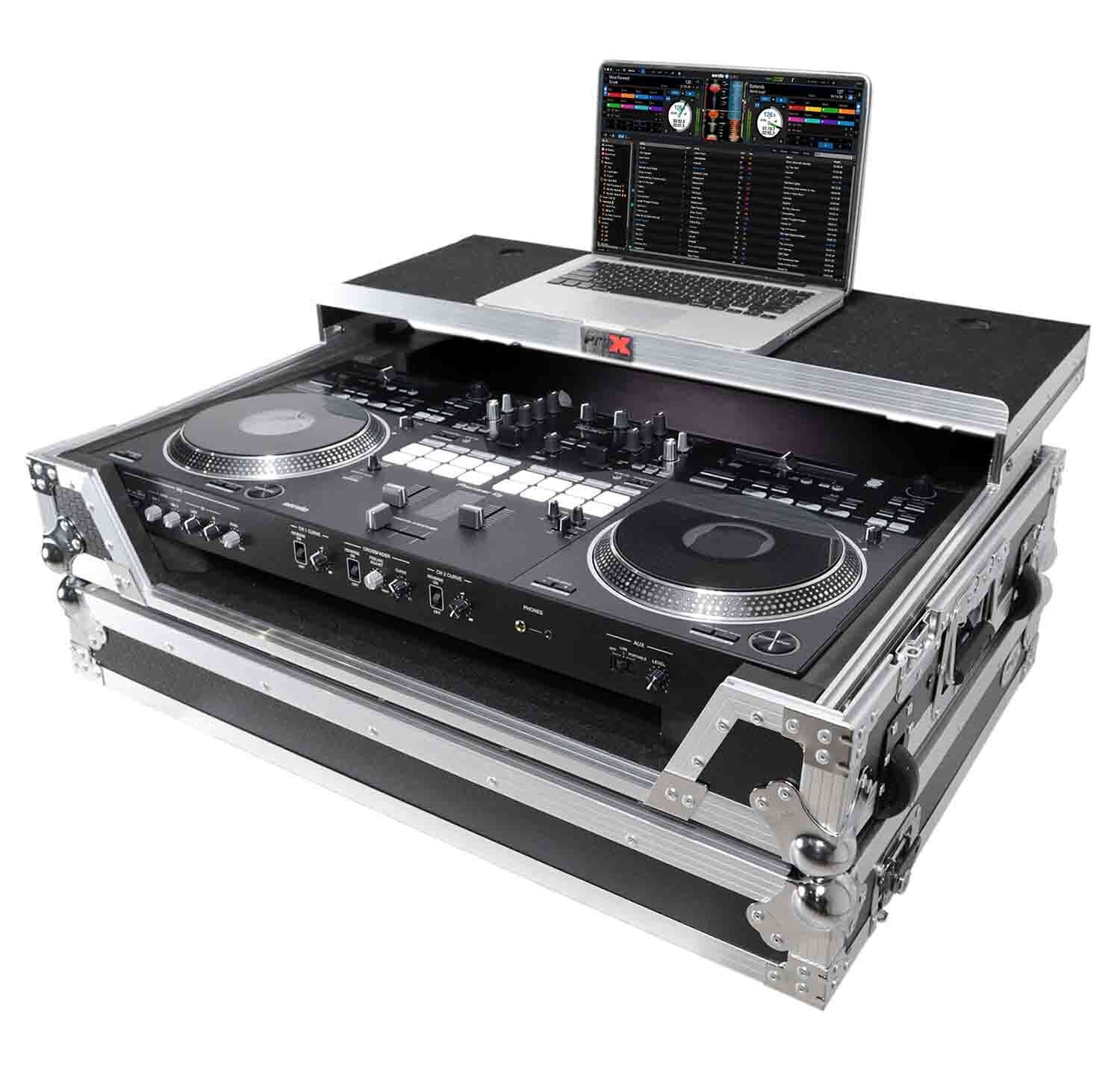 ProX XS-DDJ-REV7 WLT, DJ Flight Case for Pioneer DDJ-REV7 Digital Controller with Sliding Laptop Shelf and Wheels