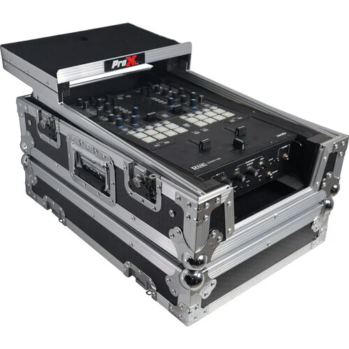 ProX XS-M11LT Universal Flight Case with Laptop Shelf for Pioneer DJM-S11 and Rane SEVENTY / SEVENTY-TWO MKII Mixers (Silver on Black) - Image 2
