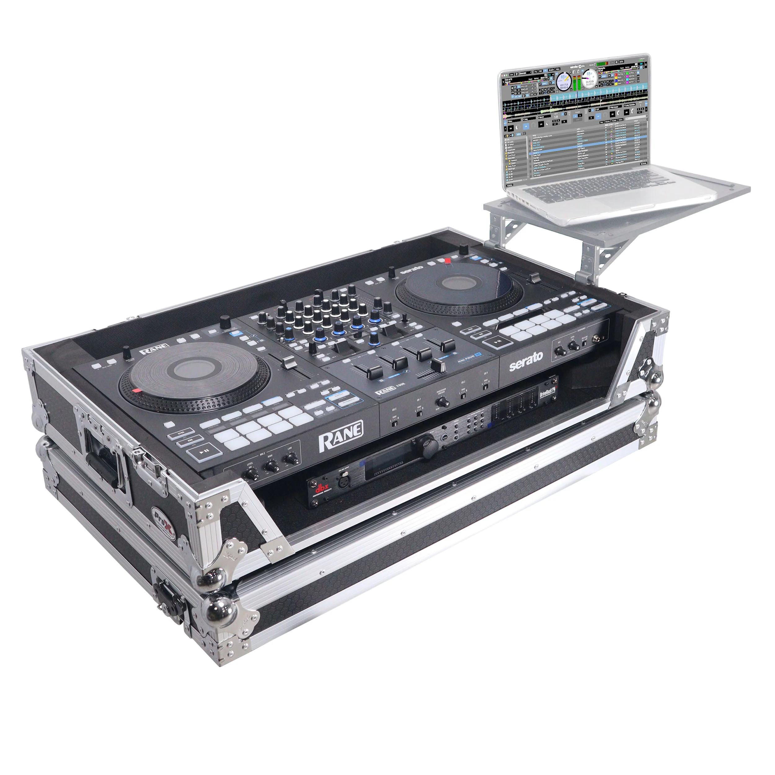 ProX XS-RANEFOURW ATA Flight Style Road Case for RANE Four DJ Controller with 1U Rack Space and Wheels (Open Box) - Image 2