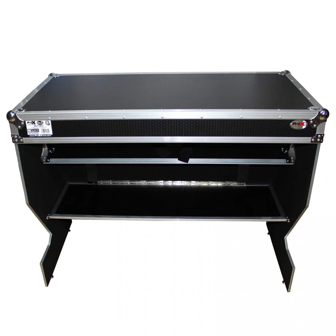 ProX XS-ZTABLE Folding Portable Z-Style DJ Workstation (Silver on Black) - Image 3