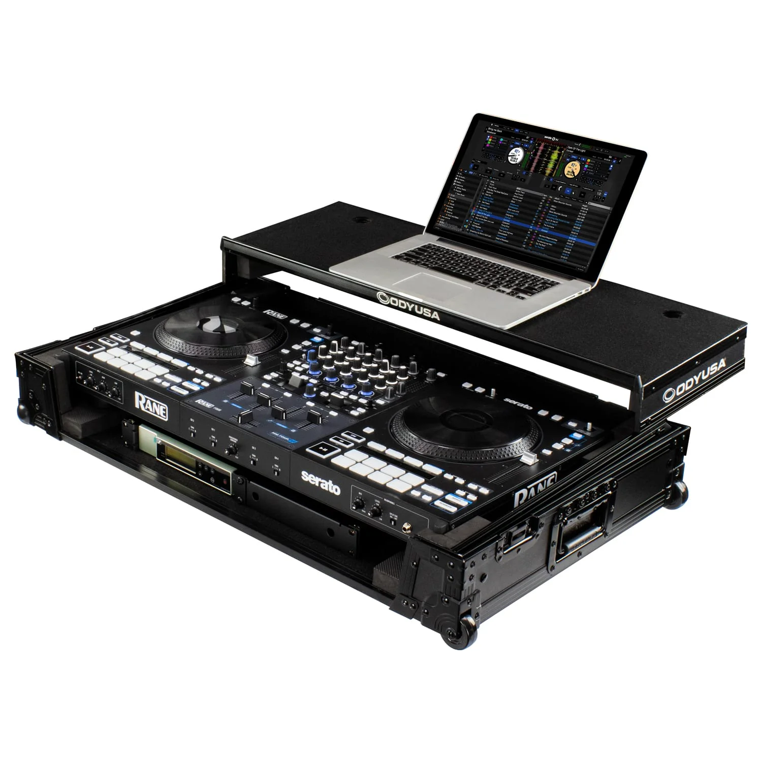 RANE FOUR Black Label 1U Flight Case with Glide Style Laptop Platform and Wheels (Open Box)