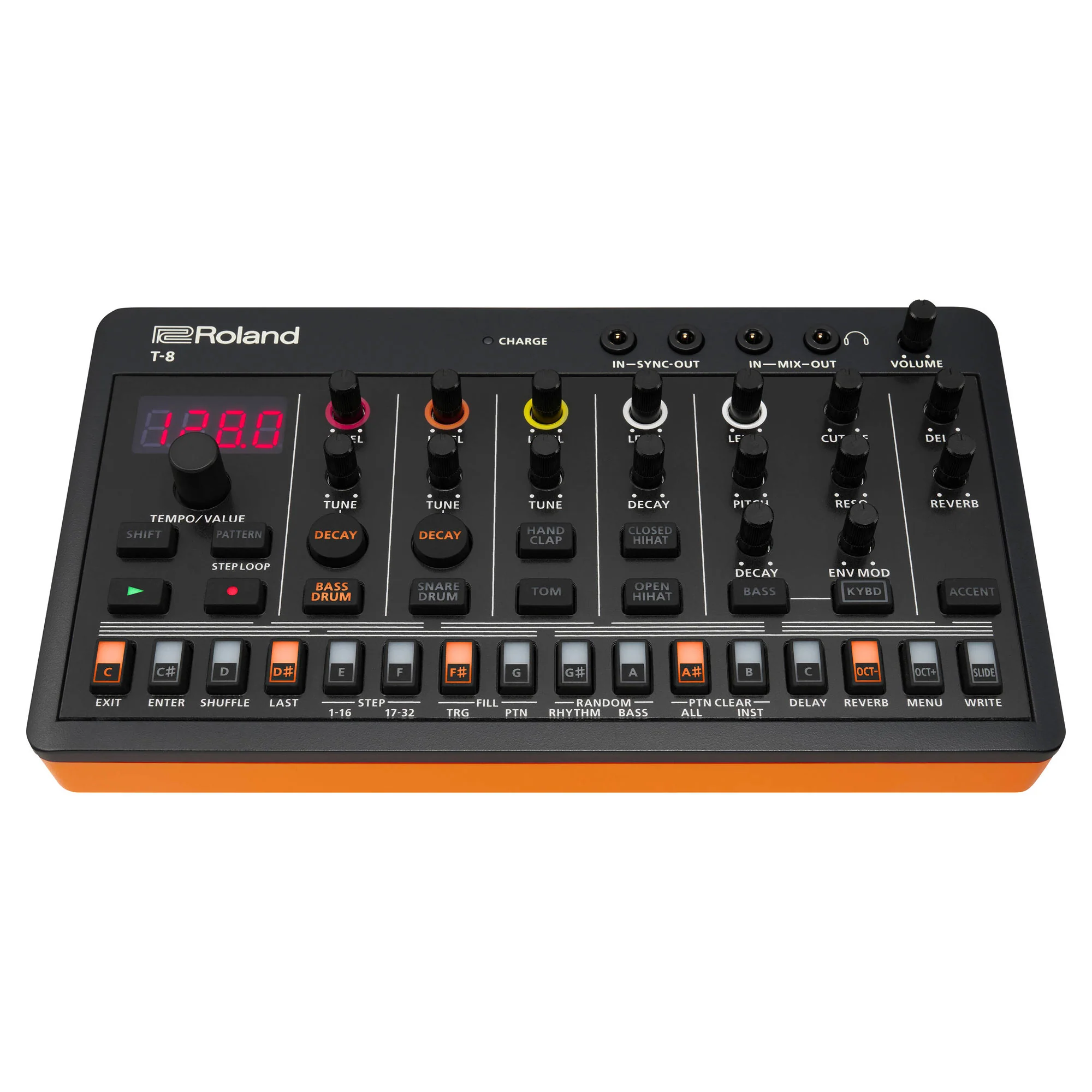 Roland AIRA Compact T-8 Beat Ultra-Portable Bass Machine Sounds | TR-REC Drum Sequencer | Six Rhythm Tracks | Built-in Effects | USB and MIDI Connectivity - Image 3