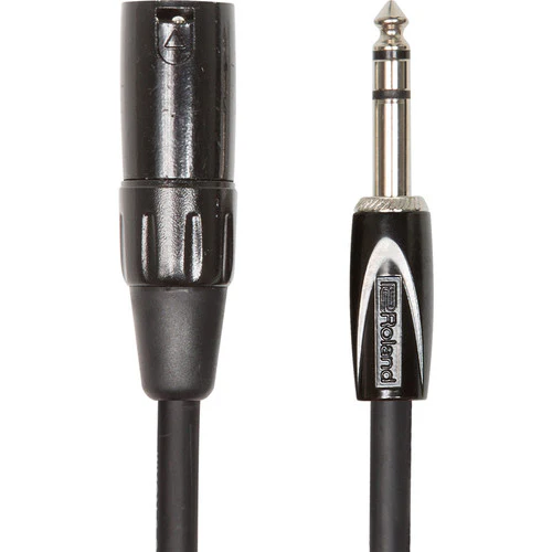 Roland Black Series Balanced interconnect cable—1/4-inch TRS male to XLR male, 10ft / 3m - RCC-10-TRXM