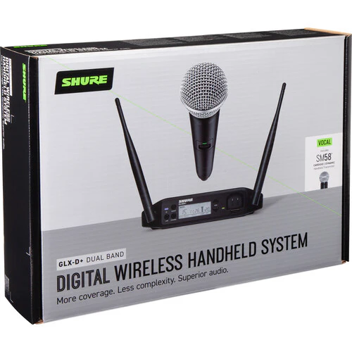 Shure GLXD24+ Dual-Band Wireless Vocal System with SM58 Microphone (Z3: 2.4, 5.8 GHz) - Image 6