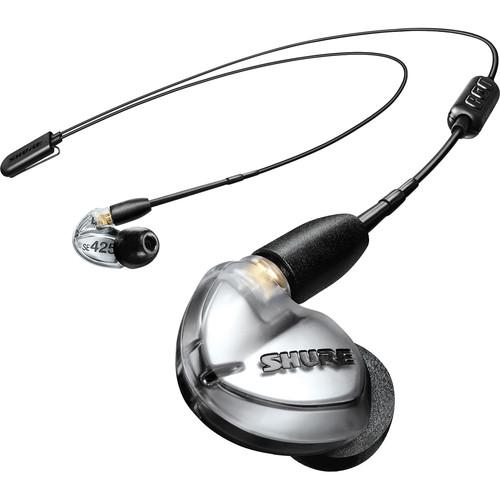 Shure SE425 Wireless Sound-Isolating Earphones W/ Bluetooth 5.0, 3.5mm In-Line Remote/Mic Cables (Silver)