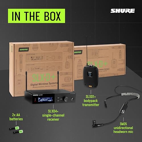 Shure SLXD14+/SM35 Digital Wireless Cardioid Performance Headset Microphone System (G57: 470 to 608 MHz) - Image 8
