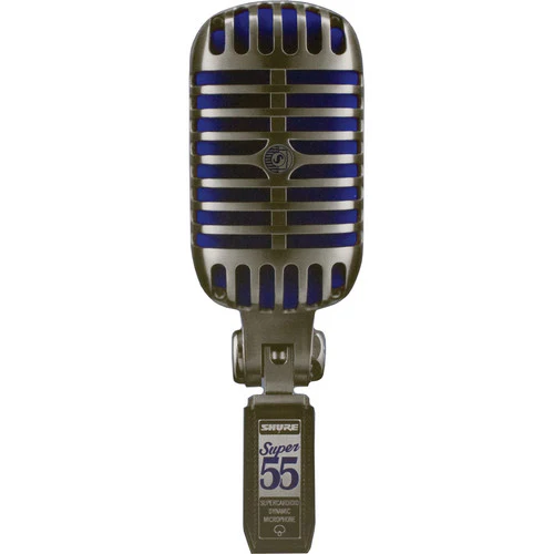 Shure Super 55 Supercardioid Dynamic Microphone (Chrome with Blue Foam) - Image 2