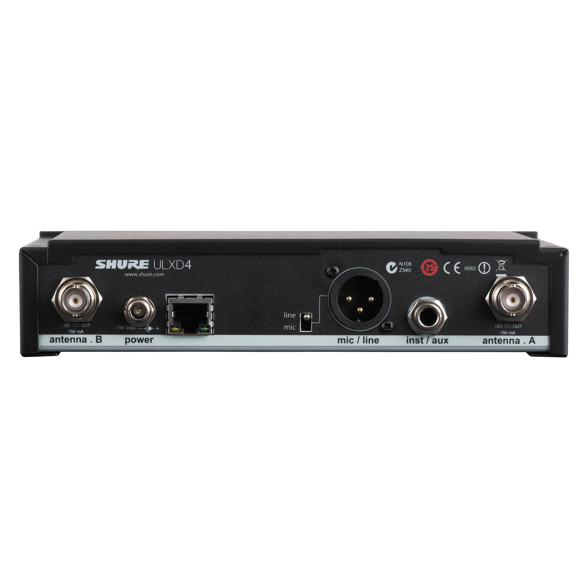 Shure ULXD4 Single-Channel Digital Wireless Receiver (H50: 534 to 598 MHz) - Image 2