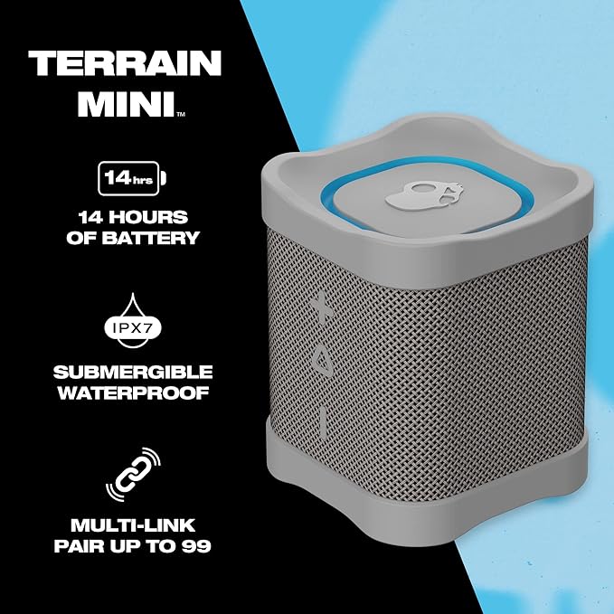 Skullcandy Terrain Mini Wireless Bluetooth Speaker - Grey - Image 4