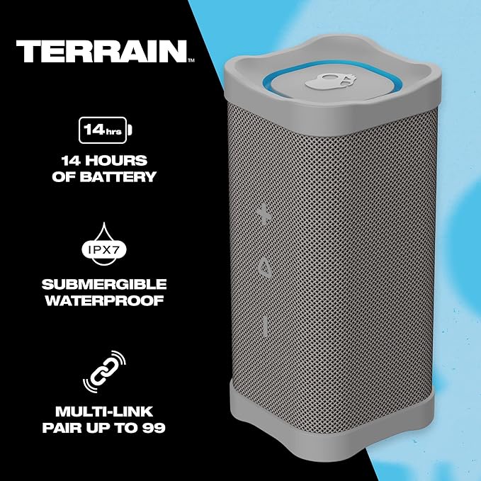 Skullcandy Terrain Wireless Bluetooth Speaker - Grey - Image 4