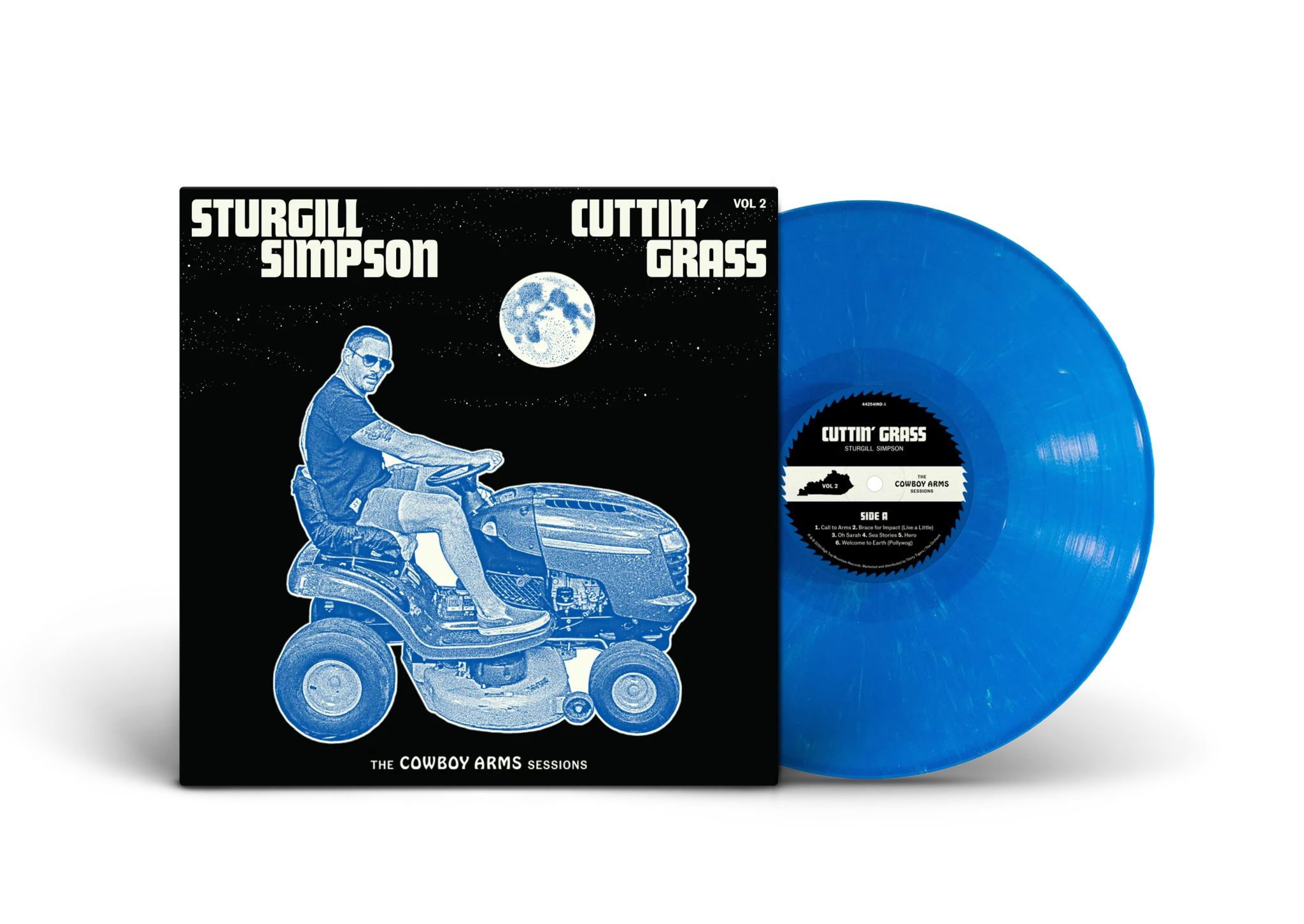 Sturgill Simpson Cuttin' Grass Vol. 2 (Cowboy Arms Sessions) | Indie Exclusive | Blue w/White Swirl Vinyl)