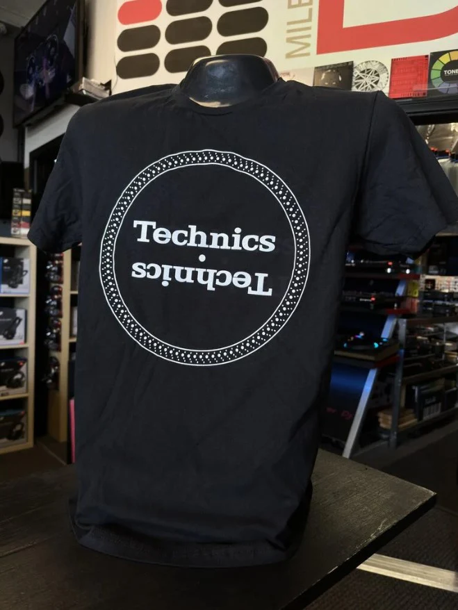 Technics Platter T-Shirt: White on Black - Image 5