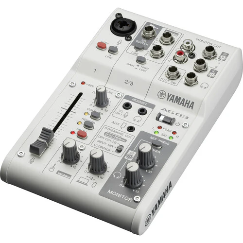 Yamaha AG03MK2 3-Channel Mixer & USB Audio Interface (White) (Open Box) - Image 2