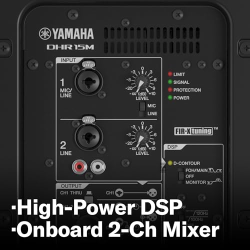 Yamaha DHR Series Powered Speaker, 1000W, 15" LF 1.5" HF Coaxial Design, Plywood Enclosure Bundle with Cables - Image 4
